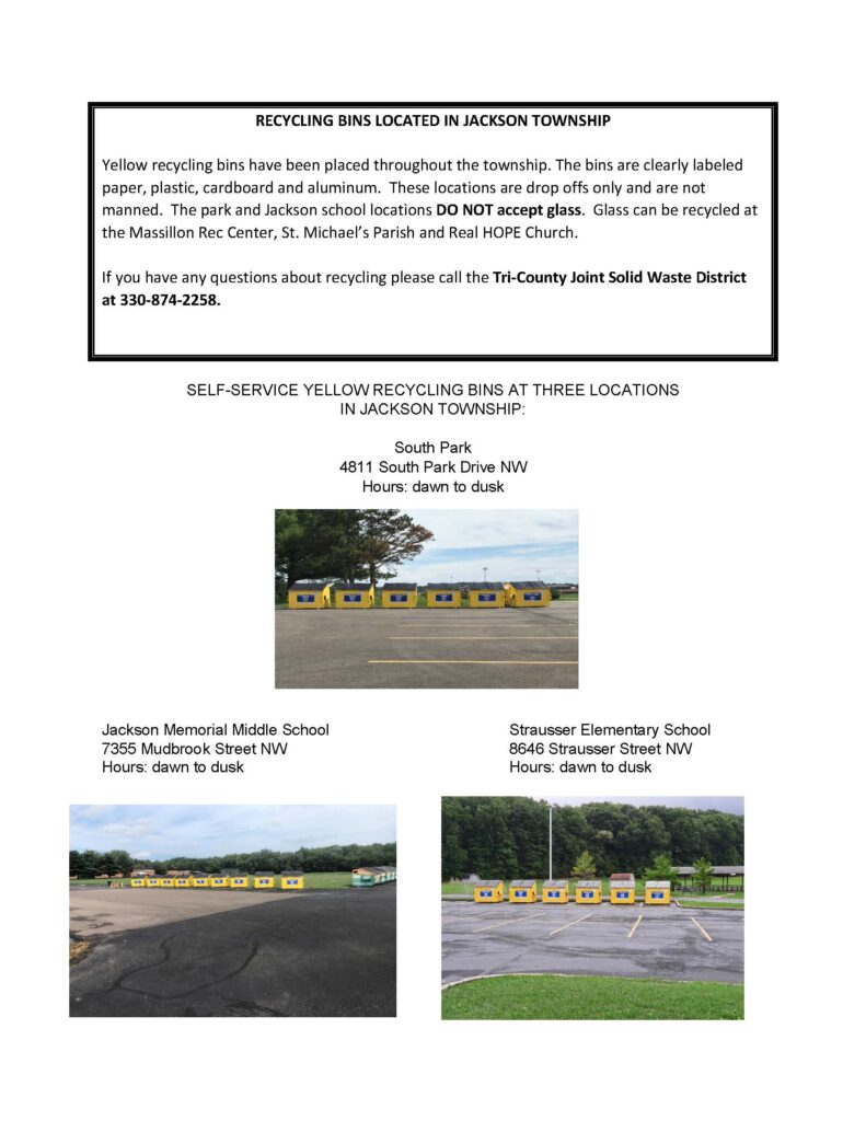 Recycling Bins Jackson Township, Stark County, Ohio